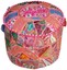 pink bohemian patchwork pouf ottoman ethnic decor indian pouffe foot stool cover