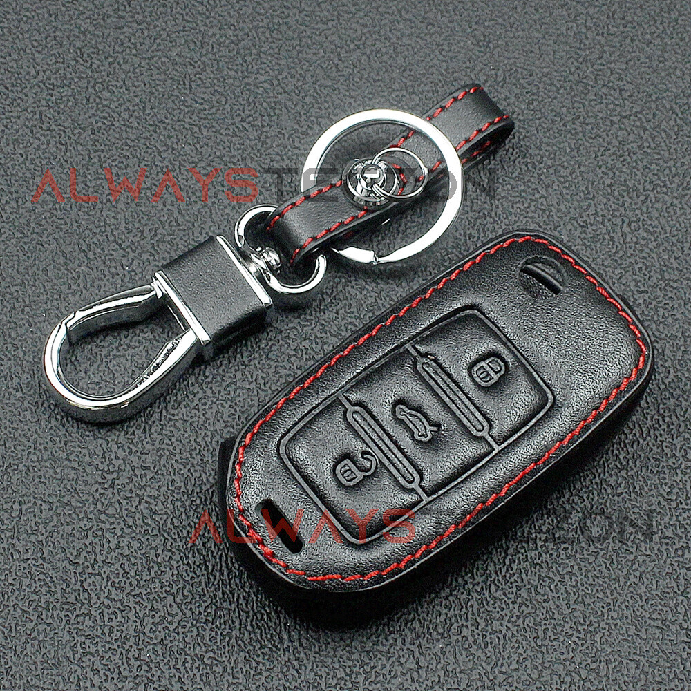 Leather Keychain Key Fob Case Cover Accessories for Volkswagen VW