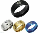 Fashion Titanium Men Boy Superman Symbol Stainless Steel Jewelry Ring