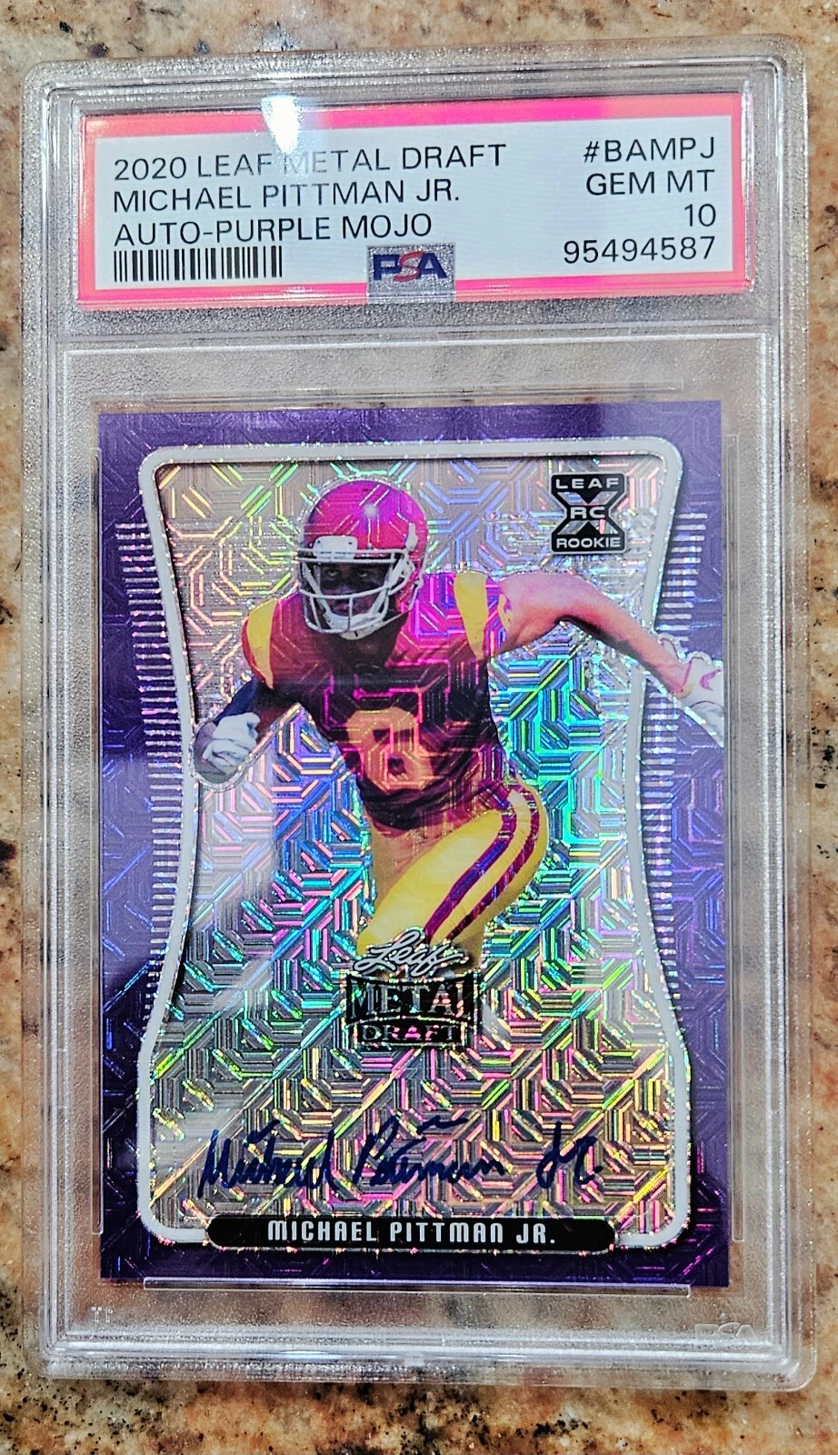 Michael Pittman Jr. Leaf Metal Draft Autographs #BAMPJ Purple Mojo