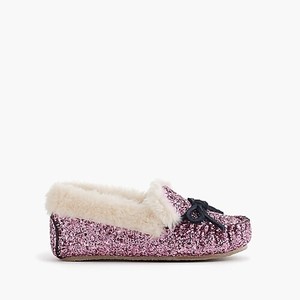 pink glitter moccasins