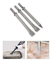 3pc Extra Long Bit Set For Air Chisel Punch Hammer Tool Flat Tapered Bolt Cutter