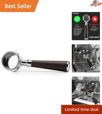 54mm Breville Espresso Bottomless Portafilter - Stainless Steel & Wood Design