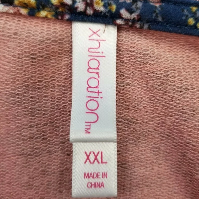 Suéter Xhilaration Mujer Junior 2XL Rosa Cuello Redondo Volantes Mangas Largas Elástico Foto 4 de 4