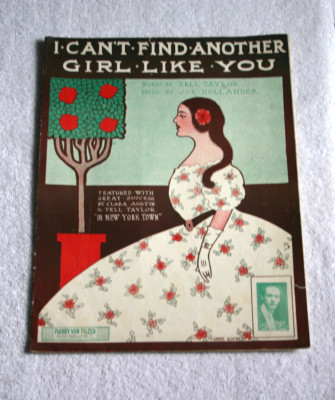 1906 Sheet Music Tell Taylor ''I Can't Find Another Girl Like You'' Joe Hollander