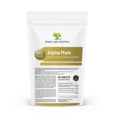 GREEN LABS NUTRITION Alpha Male Tablets – Energy, Libido, Fertility, Testosterone Performance Support