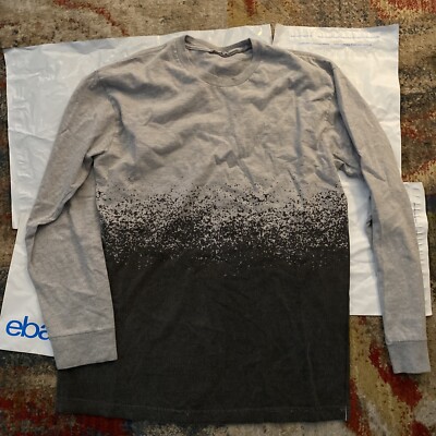 UNDEFEATED Men's Long Sleeve Gray ￼Strike Logo Casual Cotton Top SZ M