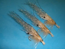 FLY FISHING FLIES - Tan ULTRA SHRIMP size #8 (3 pcs.)