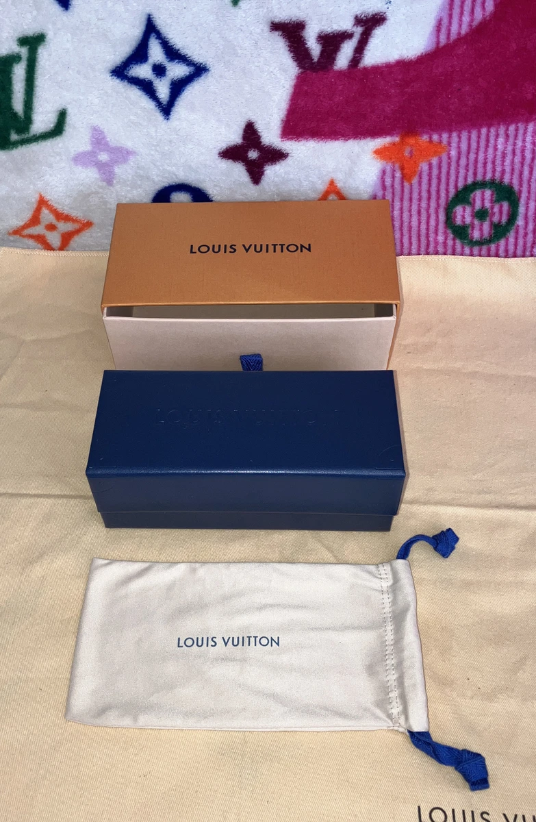 Authentic LOUIS VUITTON Empty Sunglasses Box , Navy Blue Case & Dust Bag.