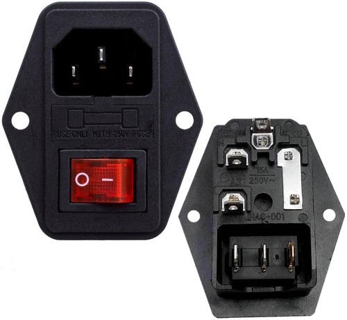 3 Pin IEC320 Bartop Switch Interruptor Conector Maquina Arcade LED Power On/Off - Picture 5 of 7