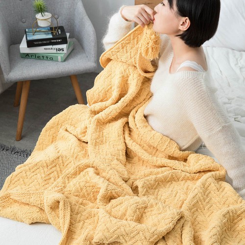 Soft Knitted Blanket Throw Thread Throw Blanket Thick Home Office Sofa Bed Warm - Picture 8 of 94