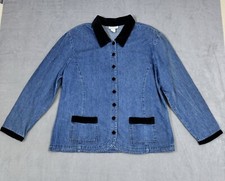 VINTAGE Stampede Denim Jacket, Button Up, USA Made, Western, Women  s Large
