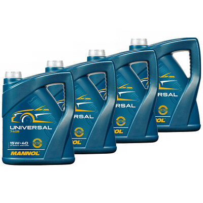 MANNOL 4x 5 Liter 15W40 Motoröl Universal API SN/CH-4 für ältere Fahrzeuge Motor
