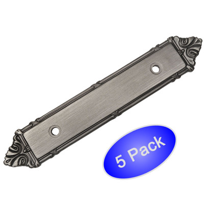 *5 Pack* Cosmas Cabinet Hardware Antique Silver Handle Pull Backplates #9466AS