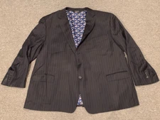 Jos A Bank Custom Made New York Giants Suit Jacket 54 Short 54S 100% Wool Stretc