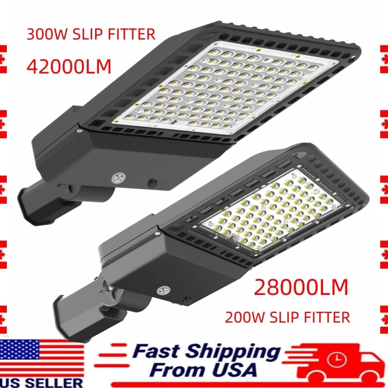 LED Parking Lot Light 200W To 300W Fixture Shoebox Area Industrial Lamp 100-277V