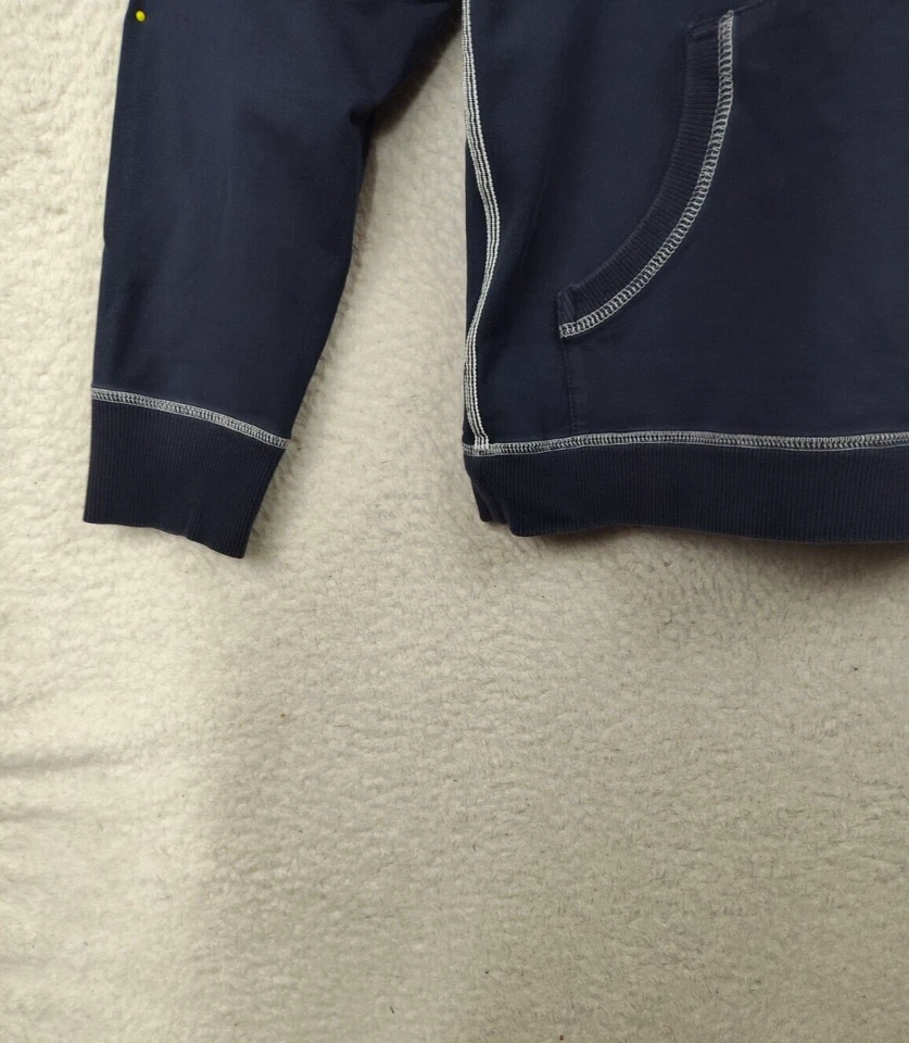 Sudadera Ann Taylor Loft Mujer Grande Azul Forrada Mezcla de Algodón Cremallera Completa Con Capucha Foto 4 de 4