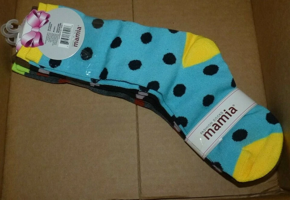 NUEVO MAMIA 3 Pack Lunares - Calcetines de Moda Mujeres Damas 9-11 Multicolor Nuevo con Etiquetas T435 Foto 2 de 3