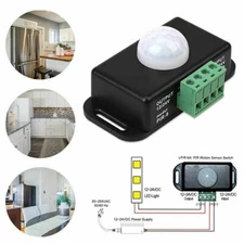 DC 12V-24V Automatic Infrared PIR Motion Sensor Detector Switch For LED light C#