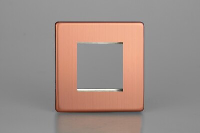 Varilight XDYG2S.BC Urban Screwless Brushed Copper DataGrid Plate 2 Grid Spaces