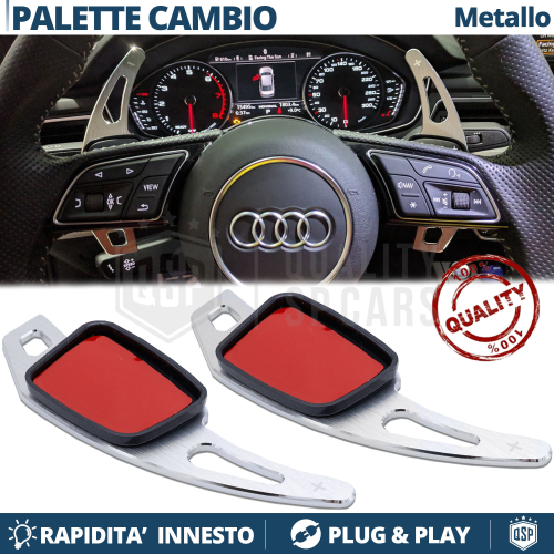 2 PALETTE Cambio Al Volante Per AUDI A4  B8  07-12 | Leve Paddle Acciaio Nero I69780