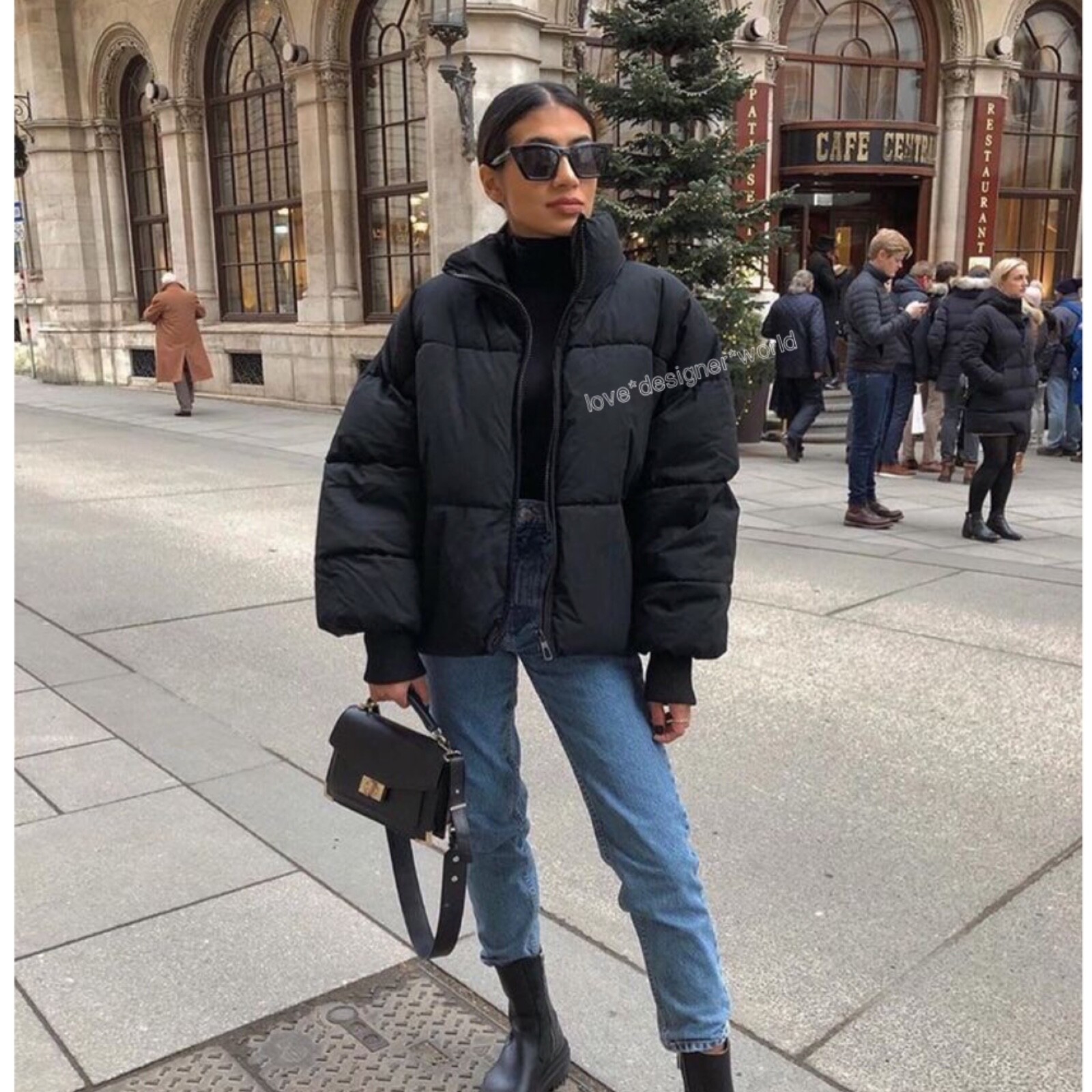 ZARA BLACK WATER REPELLENT OVERSIZED 