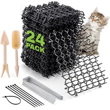 Ondekt Cat Scat Spike Strips (24Pack), Includes 6 Garden Pegs & 2 Gardening Tool