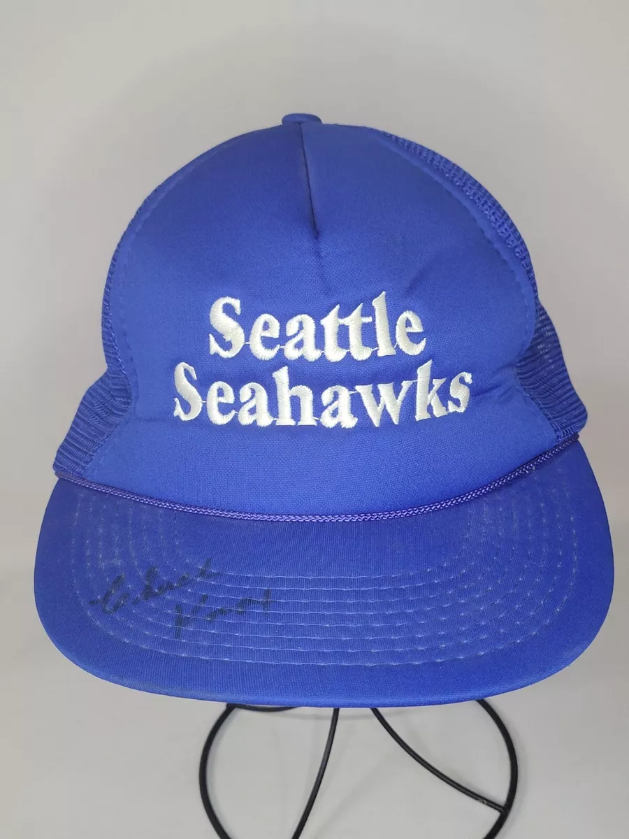 Vintage Chuck Knox Signed Seattle Seahawks Blue Ball Cap Trucker