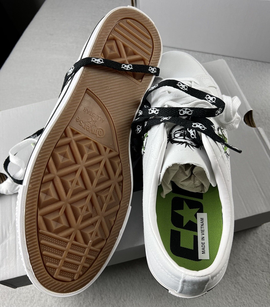 NEW Converse One Star Pro Ox Monster Airbrush CONS White Shoes Mens 10 A04142C CONVERSE One Star Pro Ox Monster Airbrush CONS White Shoes  main image 4