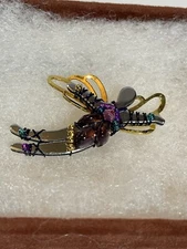 2003 LIZTECH Fairy Angel Pixie Sprite Designer Signed LIZTECH Pin Brooch 2.5"