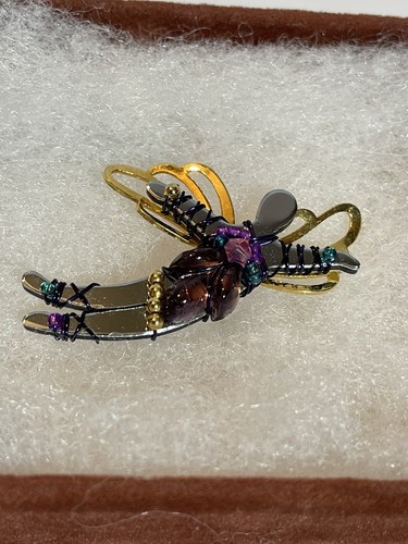 2003 LIZTECH Fairy Angel Pixie Sprite Designer Signed LIZTECH Pin Brooch 2.5"