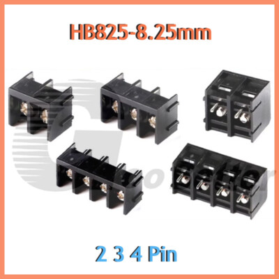 2 3 4 Way Black PCB Barrier Screw Terminal Block Strip Connector HB825 300V/20A