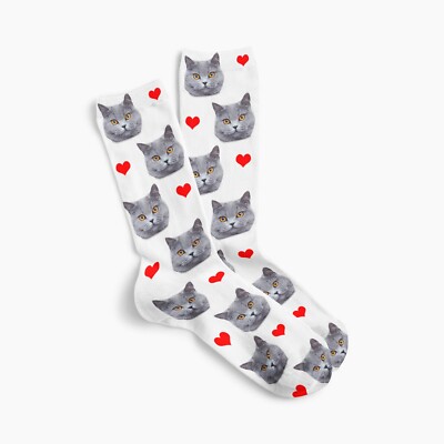 Katzengesichtssocken individuell Haustiergesicht Geschenke süß personalisiert Katzenliebhaber Socken