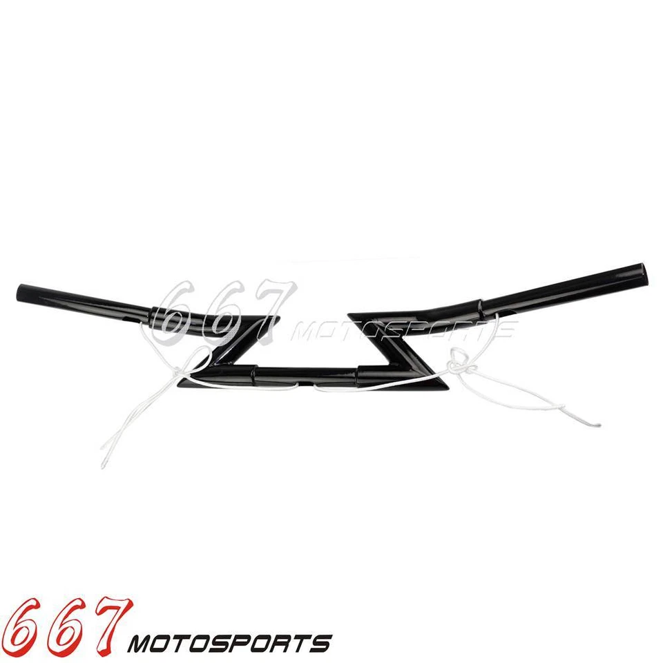 1" Handlebars Z Bar For Cafe Racer Harley Sportster Honda Yamaha Chopper Bobber - Image 3 of 4
