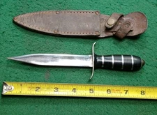 Vintage Handmade 4.75" Dagger, With Leather Sheath, No Maker's Mark