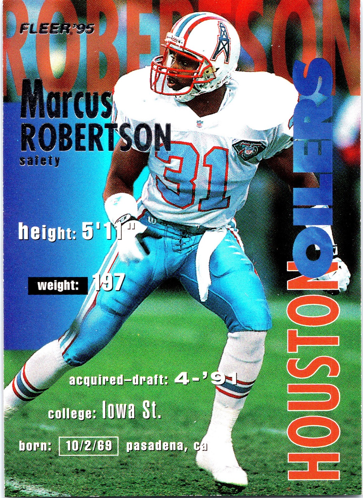 Marcus Robertson 1995 Fleer #151 Houston Oilers