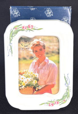 Vintage Spring Floral Frame 80s Ceramic Tulip Picture Frame Easter Mother's Day