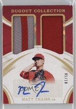 2020 Panini Immaculate Dugout Collection Relics Gold 5/10 Matt Thaiss Auto 7eo
