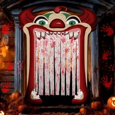 4 Pcs Halloween Clown Archway Outdoor Decorations Large Creepy Carnival Clown Do