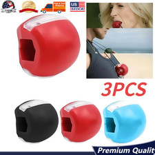 3PCS Jawline Exerciser Mouth Exercise Fitness Ball Neck Face Jaw Trainer Toning