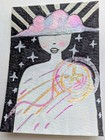ACEO Original Celestial Moon Woman Alcohol Marker  Watercolor on Paper 2.5x3.5 — photo 2