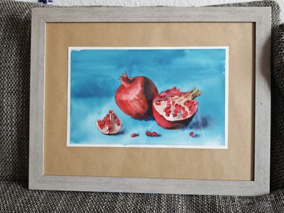 Watercolor painting ''pomegranate'' watercolor painting ''pomegranate''