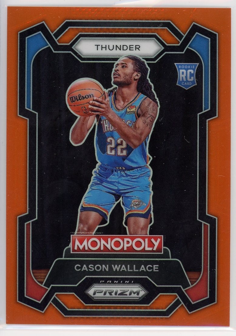 2023-24 Panini Prizm Monopoly Basketball Orange Prizm /124 Cason Wallace Thunder