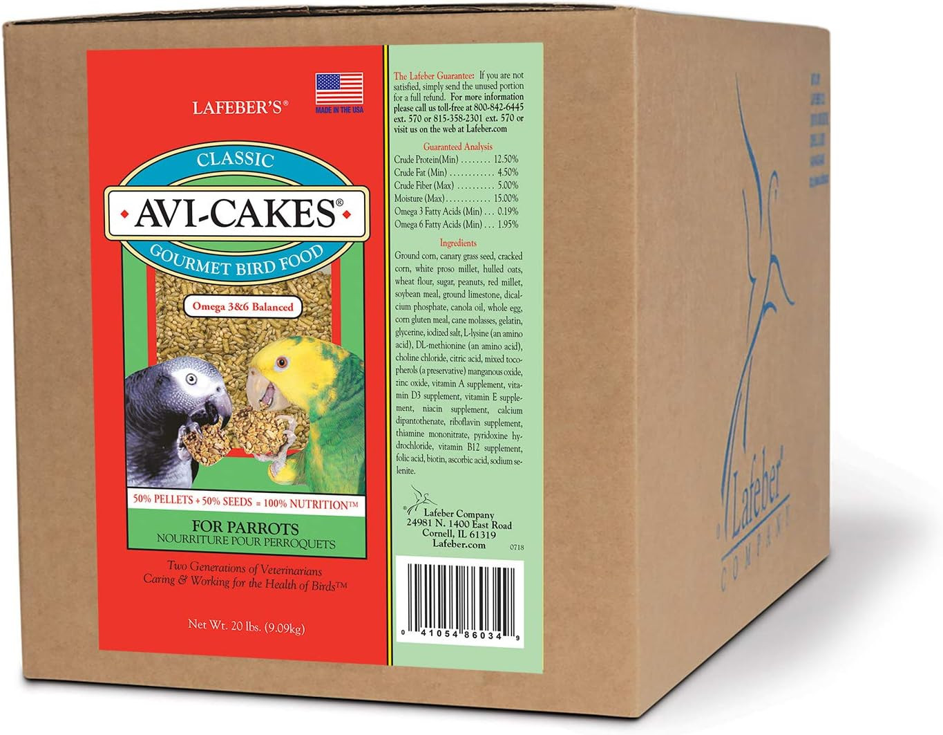 Classic Avi-Cakes Pet Bird Food, Made with Non-Gmo and Human