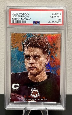 2023 Panini Mosaic Joe Burrow Micro Mosaic Prizm #MM-13 PSA 10