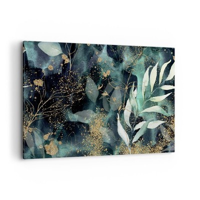 Wandbilder 120x80cm Leinwandbild Pflanzen Blätter Botanik XXL Bilder Wanddeko