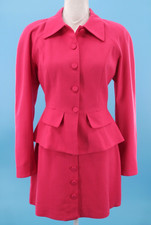 VTG Women's 90s 2 Pc Bebe Hot Pink Jacket Skirt Suit Set XS/S 1990s Dress Suit