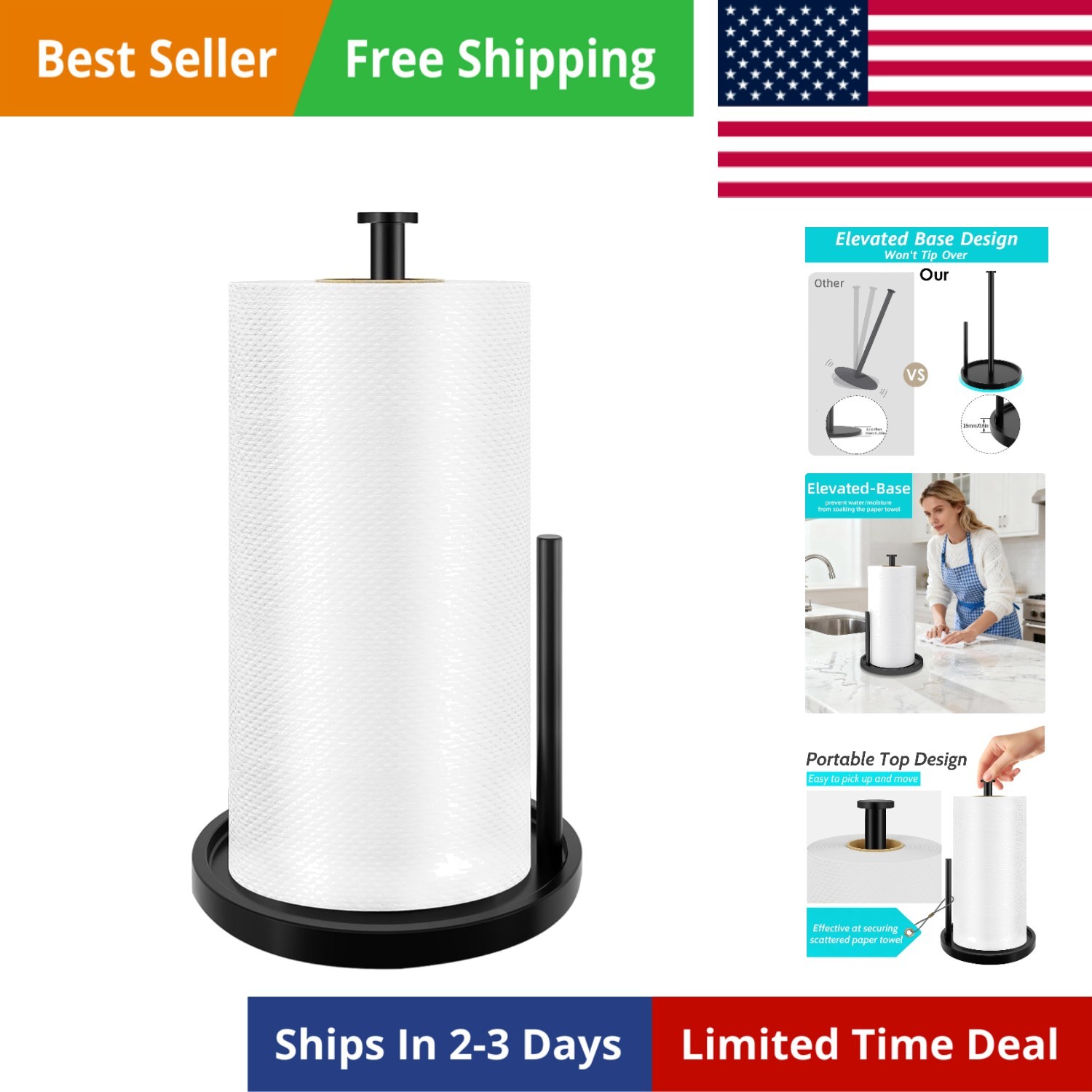 Holder Spring Arm Weighted Base Countertop Kitchen