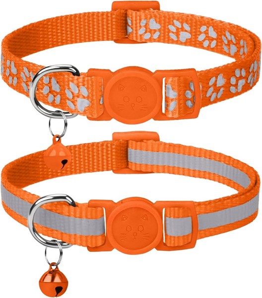 Taglory Reflektierend Katzenhalsband Mit Sicherheitsverschluss Und GlöCkchen,-image