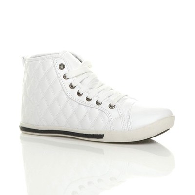 AJVANI FLACHE SCHNÜRSCHUHE GESTEPPT HIGH TOP PUMPS SNEAKER GR 8 41
